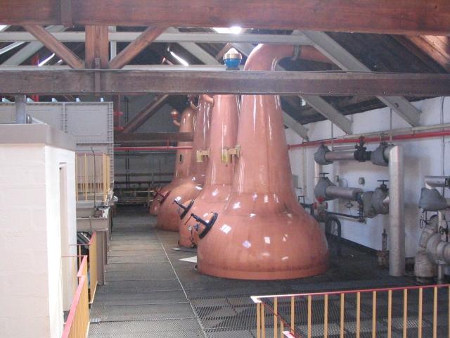 Brennblasen der Benriach Distillery