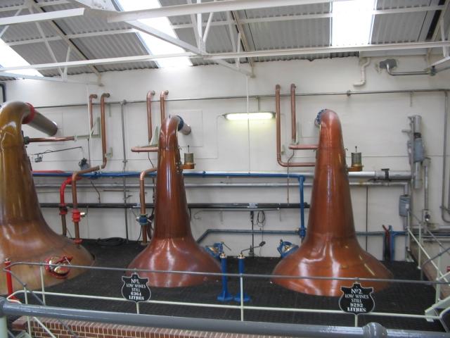 Brennblasen der Benrinnes Distillery