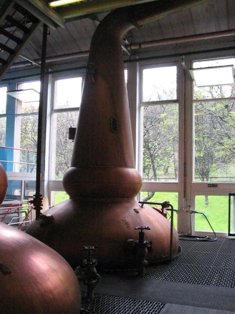 Brennblase der Tomintoul Distillery